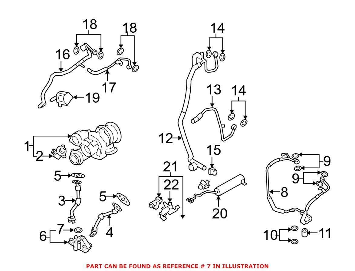 BMW Turbocharger Oil Line O-Ring - Return Line to Flange (13.8x2.64mm) 11427578079